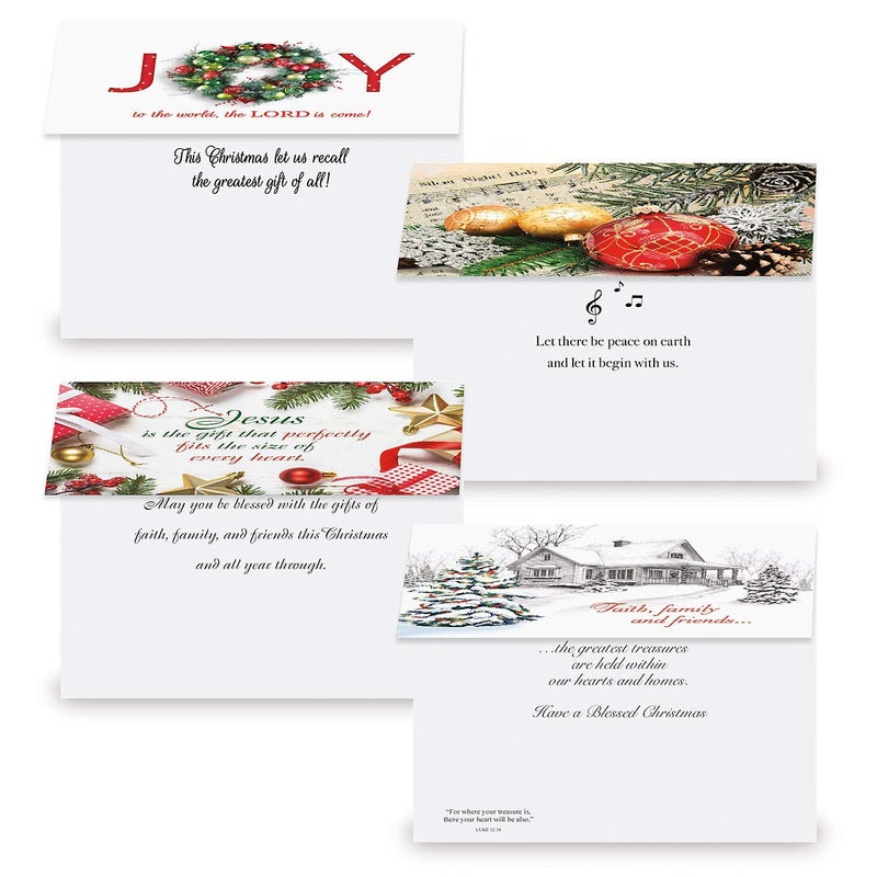 Current Expressions of Faith Christmas Card Assortments- Set of 32, Large 5" x 7" Folded Cards, Religious Sentiments and Scripture, Envelopes Included - Image 4